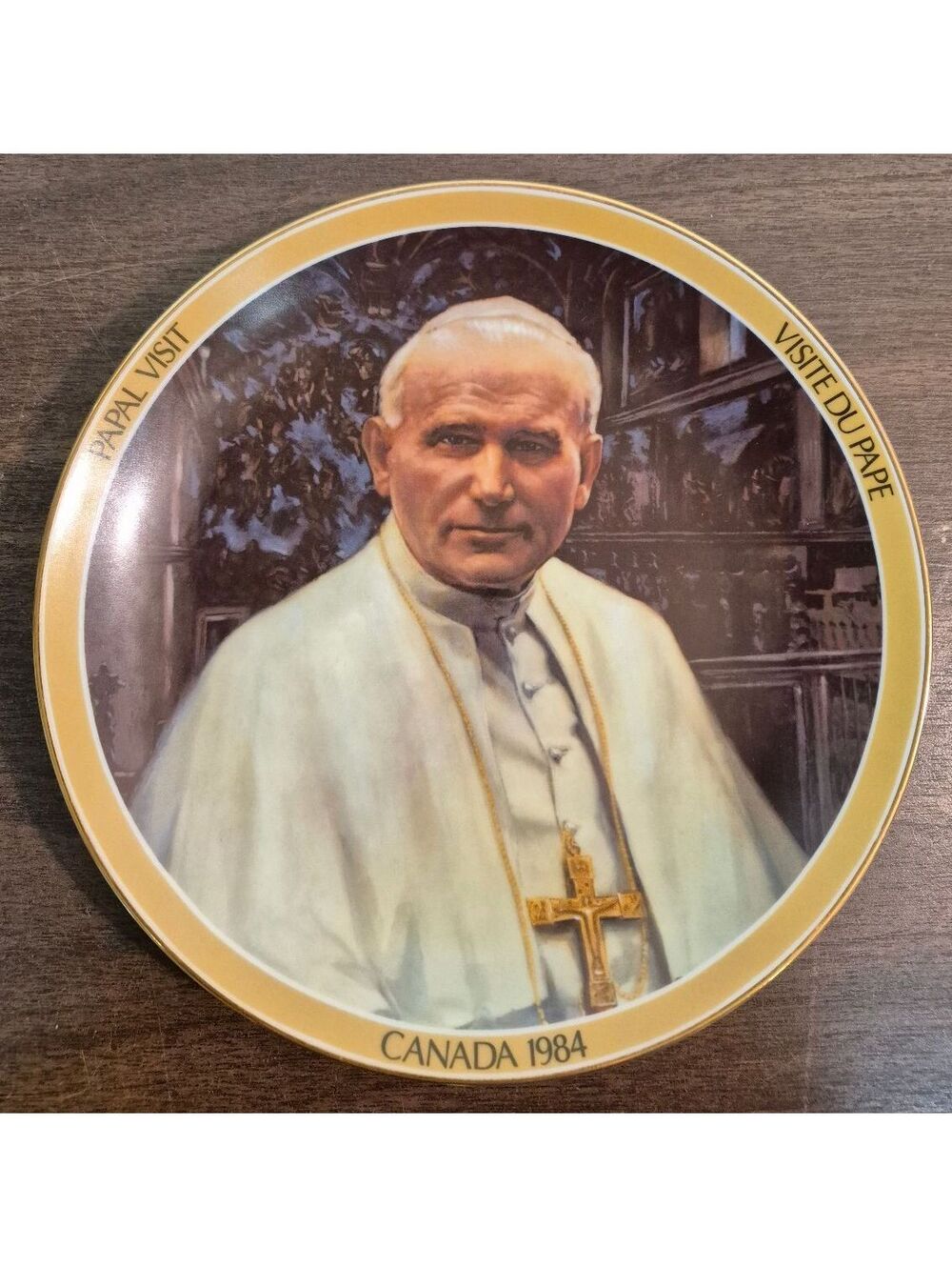 Commemorative Plate of His Holiness John Paul II's 1984 Visit to Canada